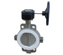 蝸輪對(duì)夾式襯氟蝶閥 蝸輪對(duì)夾式襯氟蝶閥