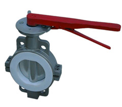 手柄對(duì)夾式襯氟蝶閥 手柄對(duì)夾式襯氟蝶閥