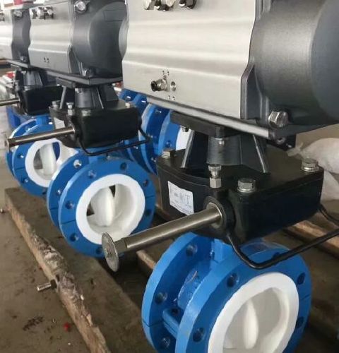 氣動(dòng)法蘭襯氟蝶閥 氣動(dòng)法蘭襯氟蝶閥